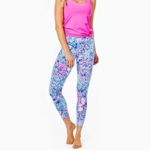 Lilly Pulitzer Weekender high rise Leggings Luxletic pop up got your back NWT XL
